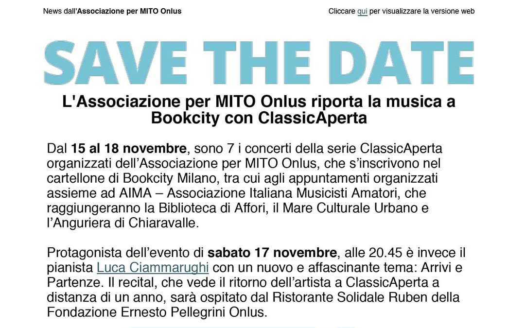 ClassicAperta: save the date Bookcity