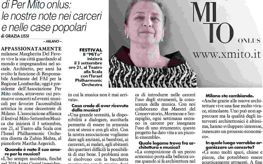 Il Giorno: intervista a Margherita del Favero