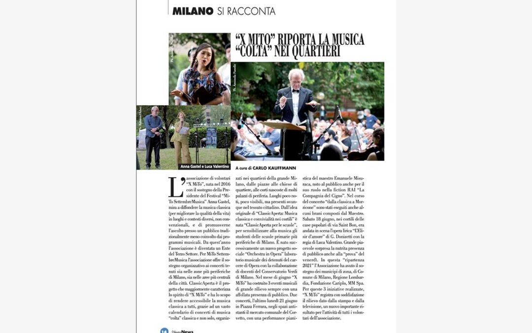 24OreNews: “XMITO” riporta la musica “colta” nei quartieri