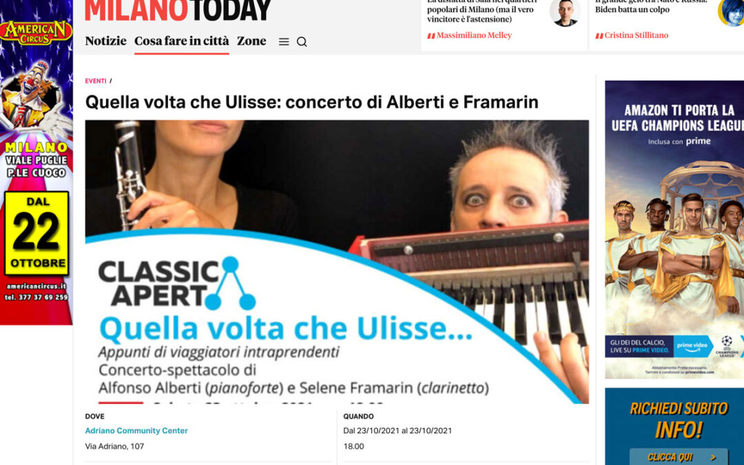 MilanoToday: Quella volta che Ulisse: concerto di Alberti e Framarin