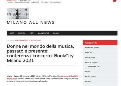Milano Zone: Donne nel mondo della musica, passato e presente: conferenza‑concerto: BookCity Milano 2021