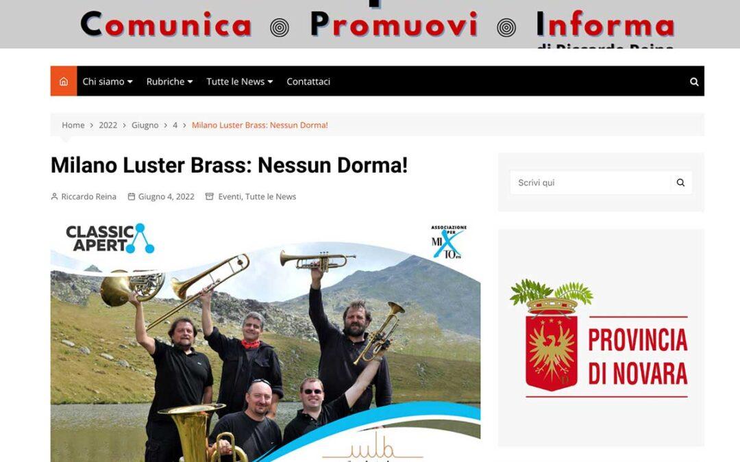 Personal Reporter News: Milano Luster Brass: Nessun Dorma!