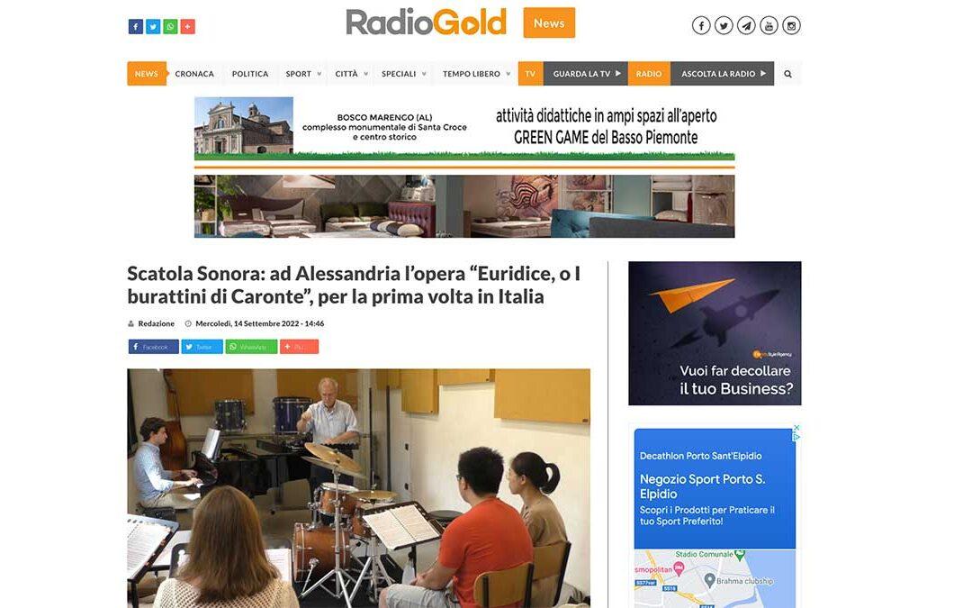 RadioGold: Scatola Sonora: ad Alessandria l’opera “Euridice, o I burattini di Caronte”