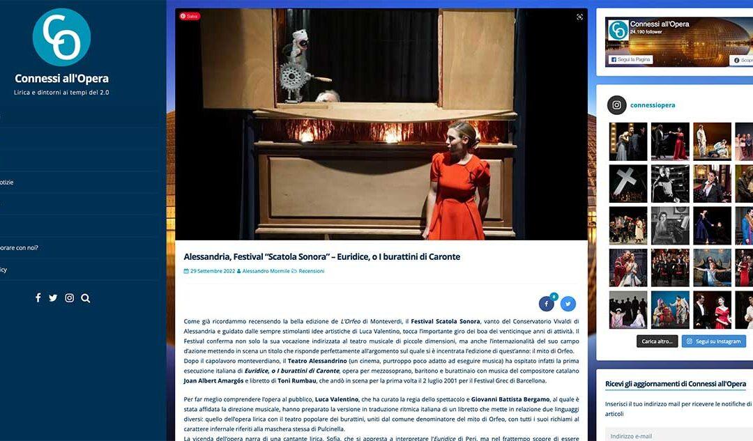 Connessi all’Opera: Alessandria, Festival “Scatola Sonora” – Euridice, o I burattini di Caronte