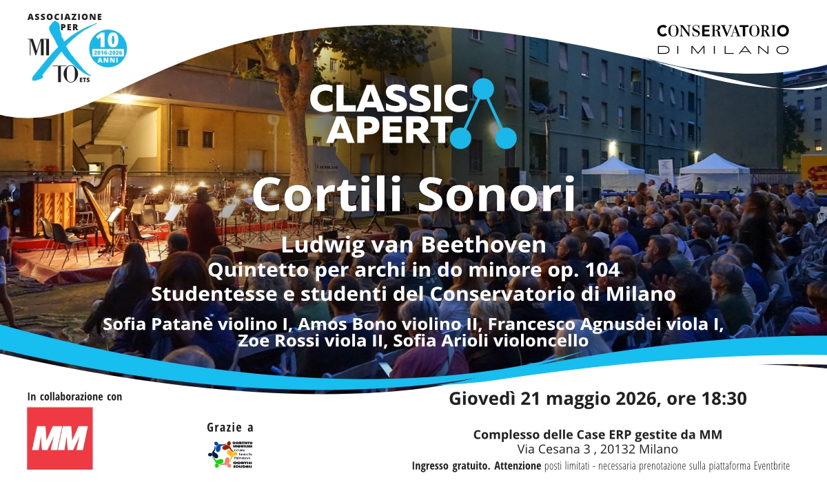 Cortili Sonori 21 maggio 2026: Ludwig van Beethoven