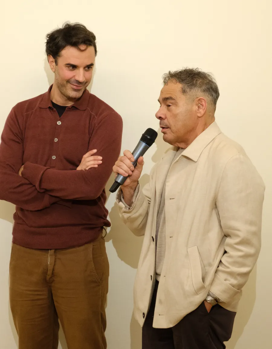Guido Taroni con uno degli altri due fondatori della Perfume Passage Foundation di Milano.